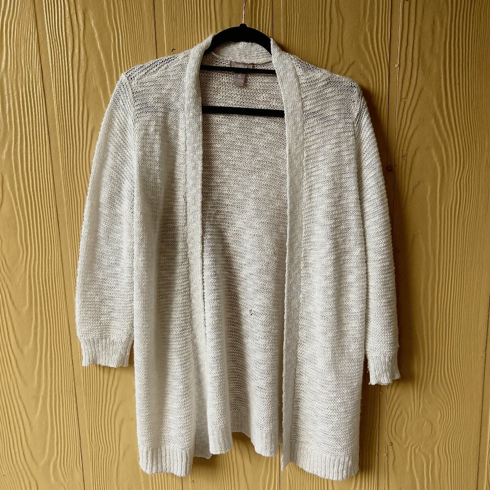 Chico's White Knit Cardigan Sweater